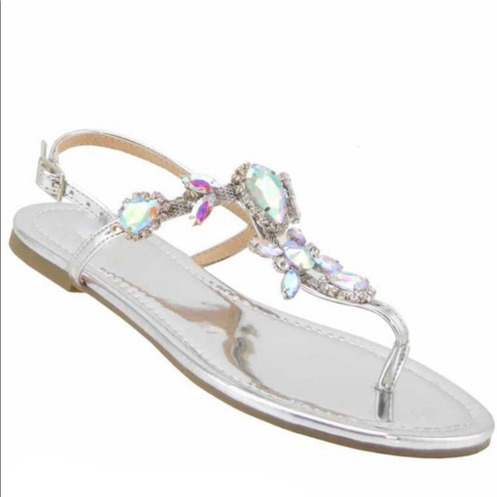 💎Rhinestone Silver Sandals💎 NIB